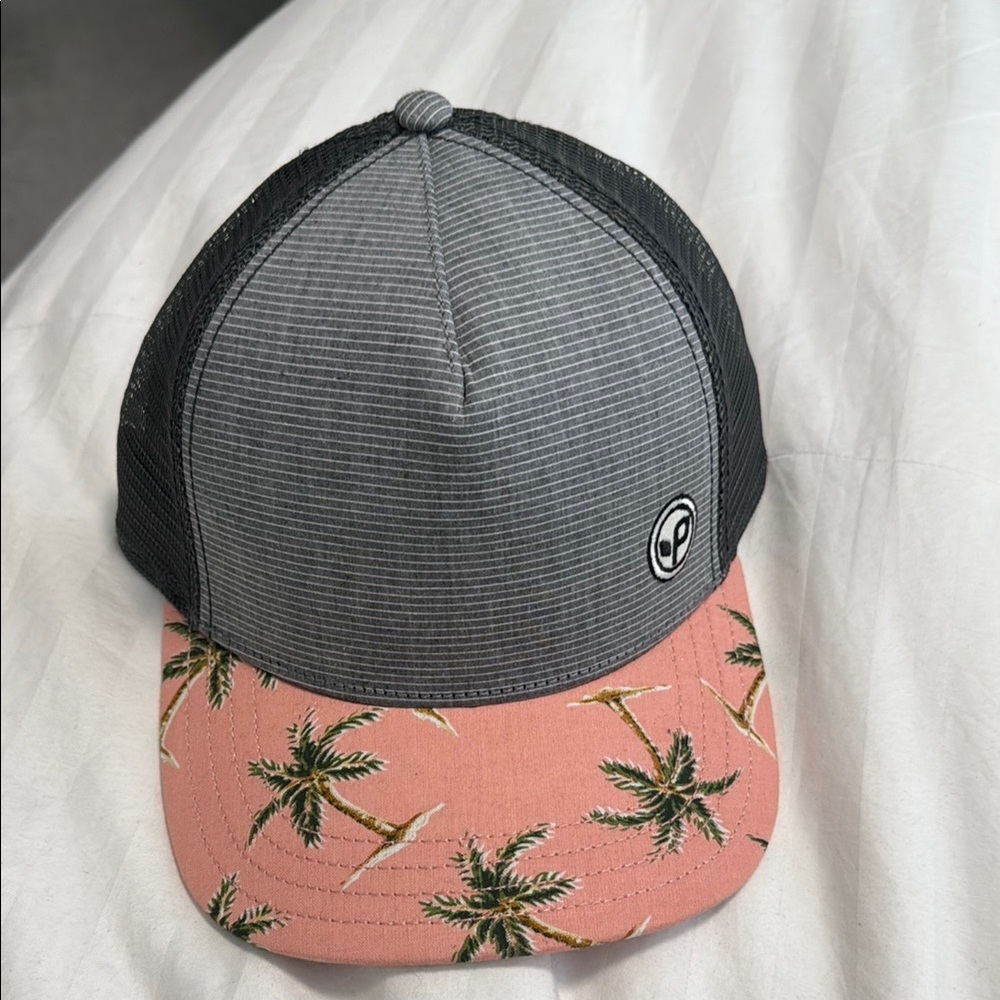 Gray and Pink Palm Tree Cap